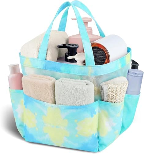 Mesh Shower Caddy Portable - 9 Pockets, Shower Bag for Dorm Room Camping by Attmu
