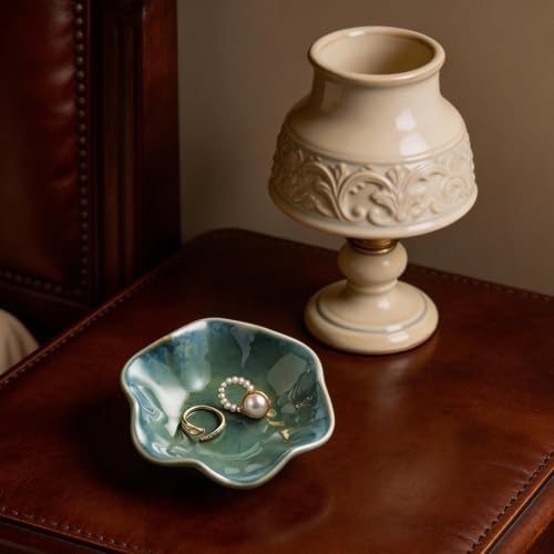 Ceramic Lotus Leaf Trinket Dish, Ring Holder for Jewelry - Image 5