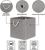 Bidtakay Grey Baskets Foldable Storage Cube Bins 13x13x13 Cube Storage Organizer Closet Set of 3 Fabric Storage Baskets for Home Office Large Baskets for Nursery Baby Toy Storage - Image 6