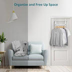 Optish Foldable Over The Door Hanger - Space-Saving Drying Rack for Coats & Clothing, Small Clothes Organizer, White - Image 7