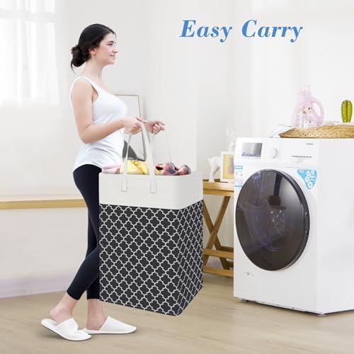 BlissTotes 3-Pack Laundry Basket, Collapsible Laundry Hamper, Black, 75L - Image 5