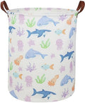 ESSME Fish Laundry Hamper, Hamper Collapsible Canvas Waterproof Ocean Storage Bin, Nursery Hamper,Gift Baskets,(Ocean) by ESSME