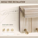 Rebee Vision Key Holder Wall Mount with 7 Hooks for Entryway, Natural Wood - Image 6