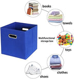 Fabric storage bins Cubes, Fabric Cube Organizer with Handle, Foldable Cube Bins for Cloth or Accessary Storage, 11x11x11, Set of 6, (Dark Blue) - Image 3