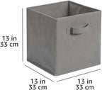 Amazon Basics Collapsible Fabric Storage Cube Bins Organizer with Handles for Organizing, Sturdy, Gray, 13 x 13 x 13 inch, 6-Pack - Image 5