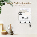 Mail and Key Holder, Wall Key Holder with 2 Mail Organizer Slot and 3 Hooks - Image 6