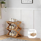 Small Shoe Rack, 3 Tier Portable Folding Shoe Storage Rack, Without Installation, Mini Free Standing Shoe Rack for Camping, Corridors, Bedrooms Living Room Corner and Small Spaces - Image 2