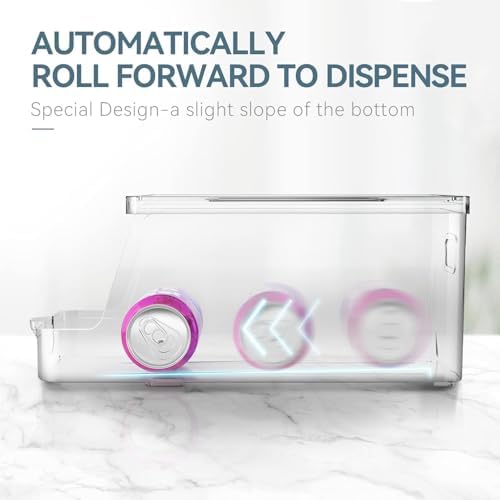 theaoo Soda Can Dispenser for Refrigerator with Lids, Stackable, 1 Pack - Image 3