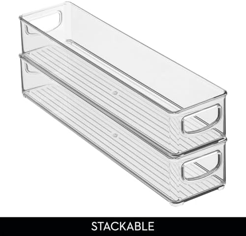 iDesign Slim Clear Plastic Storage Bin, Extra Long Narrow, 4-Pack - Image 5