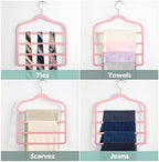 Velvet Pant Clothes Hanger Space Saving Non Slip Hanger Jean Slack Hangers | Multiple Velvet Hanger Closet Organizer Storage and Organization for Jeans,Scarf,Tie(Pink, 3) - Image 3