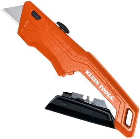 Klein Tools 44301 Retractable Utility Knife with Blade Storage and 5 Extra Blades, Bright Orange, Lightweight Ergonomic Design by Unknown