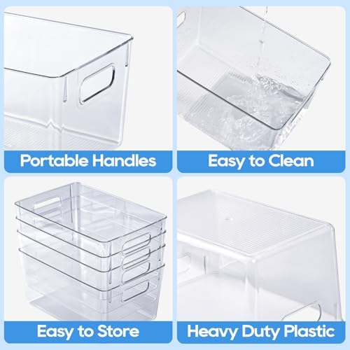 JollyPack Clear Plastic Storage Bins, 4 Pack - Image 4
