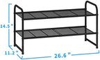 Simple Trending 2-Tier Stackable Shoe Rack, Black - Image 3