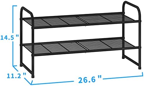 Simple Trending 2-Tier Stackable Shoe Rack, Black - Image 3