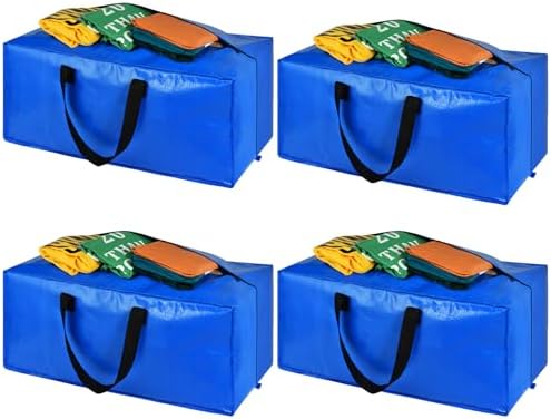 Heavy Duty Blue Moving Bags with Strong Zipper Handles Backpack Straps by HAPPY+CHEERS