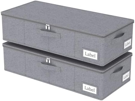 Yawinhe 27L UnderBed Storage Containers,2 Pack Closet Organizers,Grey by Yawinhe