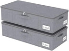 Yawinhe 27L UnderBed Storage Containers,2 Pack Closet Organizers,Grey by Yawinhe