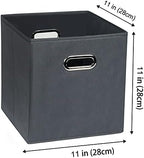 Yunkeeeper storage bins Cubes, Fabric Cube Organizer with Handle, Foldable Cube Bins for Cloth or Accessary Storage, 11x11x11, Set of 6, (Gray) - Image 2