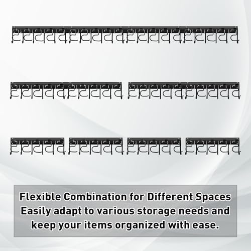 LEYU Metal Garage Tool Organizer Wall Mount, 2 Pack Garden Tool Organizer With Extension Cord Straps, Garage Organization Hooks and Hangers for Shed, Yard Storage, Wall Holder for Hanging Broom Mop - Image 5