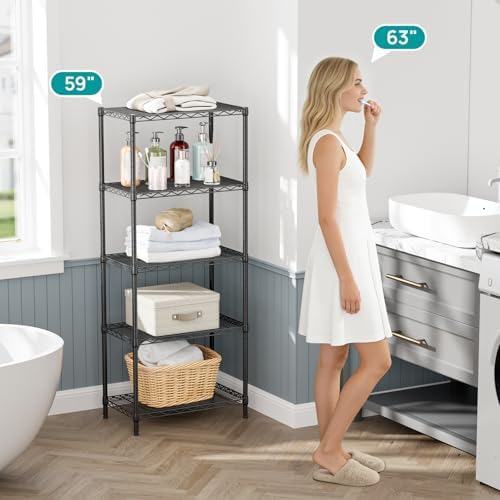 SINGAYE 5 Metal Shelves Wire Shelving Storage Shelf Adjustable Unit Pantry - Image 7