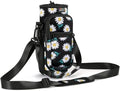 Nuovoware Water Bottle Carrier Bag, 25oz/32oz Bottle Pouch Holder, Adjustable Shoulder Hand Strap 2 Pocket Sling Neoprene Sleeve Sports Accessories for Hiking Travelling Camping, BlackDaisy by NUOVOWARE
