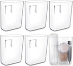 Suzile 6 Pack Wall Mount Organizer Acrylic File Holder Adhesive Cabinet Door Organizer Wall Mounted Storage Box for Office Kitchen Bathroom Bedroom Garage Craft Room Collection(Small) by Suzile