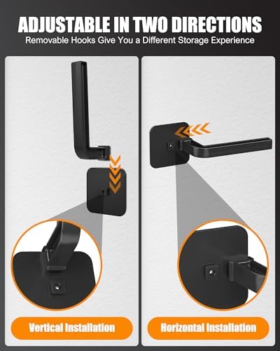 Hat Rack for Hat Storage (6-Pack), Multi-Purpose Hat Organizer, Strong Adhesive Hat Hooks for Wall Hat Organizer for Baseball Caps, Two Mounting Options Hat Hook, Black - Image 6