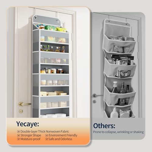 Yecaye Over Door Organizer, 60 lbs Load Capacity, Metal Hanging Storage with 6 Shelves for Toys, Bathroom, Nursery, Dorm Room, Grey,1Pc - Image 3