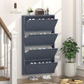GREATMEET Slim Wall Mounted Metal Storage Cabinet with 4 Flip Drawers by GREATMEET