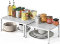 Simple Houseware Expandable Stackable Kitchen Counter Shelf Organizer, White, Metal Top, 11.25"L x 7.9"W x 5.4"H by SimpleHouseware