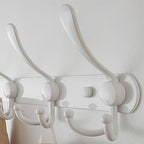 Dseap Wall Mounted Coat Rack - 5 Tri Hooks, Heavy Duty, Stainless Steel, Metal Coat Hook Rail for Coat Hat Towel Purse Robes Mudroom Bathroom Entryway,White - Image 3
