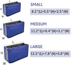 Vercord Purse Organizer Insert for Handbags Bag Organizers Inside Tote Pocketbook Women Nurse Nylon 13 Pockets Royal Blue Medium - Image 3