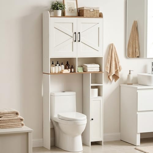 Homhedy Wooden Over The Toilet Storage Cabinet with Barn Door - Image 7