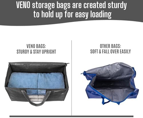 VENO Moving Bags, Wide Open Top, Clear Window, Gray, 10 Pack - Image 6