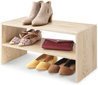 Whitmor Stackable 31" Extra Wide 2-Shelf Storage Organizer, Light Brown，2 Pack - Image 3