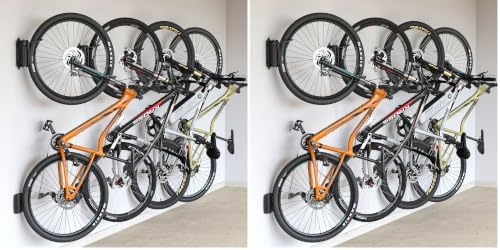 monTEK Swivel Bike Wall Mount, Bike Hangers for Garage, Space-Saving Vertical Bike Rack, Sturdy Bike Storage Rack Holds Up to 66lbs, Easy to Install, 8 Pack by monTEK