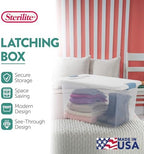 Sterilite 12 Pack Latching Box, Under Bed Storage Bins with Lids, Clear Plastic, 64 Quart - Heavy-Duty Organizing Containers for Closet, Bathroom, and Office | Heavy-Duty and Stackable Plastic Containers with Latches for Closet, Cabinet, Bedroom, Bathr... - Image 3