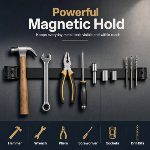18" Magnetic Tool Holder, 10 Pack PVC-Coated Heavy Duty for Garage - Image 4