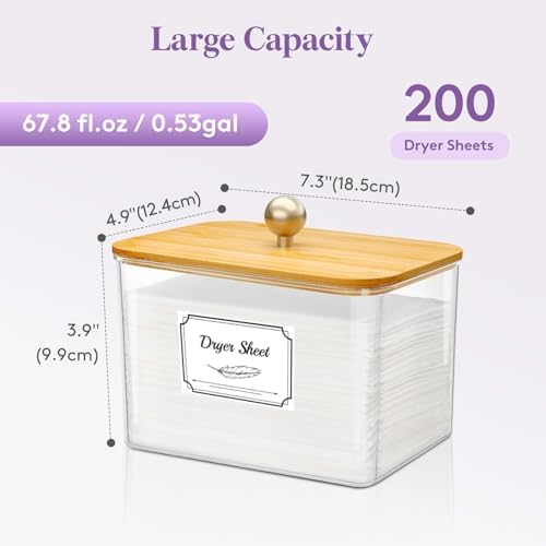 Lifewit Laundry Pods Container with Lid, 0.53 gal, Natural, 1 Pcs - Image 2