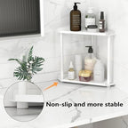 FLE Corner Bathroom Counter Organizer, Bathroom Organizer Countertop White - Image 3