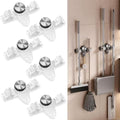 6PCS Broom Holder Mop Hanger Wall Mount, No Drill Suction Cup Mop and Broom Organizer with Hooks, Space Saving Adjustable Rack Removable Mop Clip for Bathroom, Kitchen, Garage, Laundry Room by yunanwa