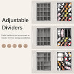 TOPIA HOME Shoe Organizer for Closet, Foldable Shoe Box with Adjustable Dividers and Clear Cover, Space Saving Shoe Storage Organizer Cabinet with Reinforced Handles, Fits 16 Pairs TP09WG - Image 5