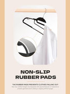 HOUSE DAY Slim Plastic Hangers with Non Slip Rubber Pads, 30 Pack, Black | Space saving closet organizer, heavy duty S-shape, rubber grip pads help keep shirts, suits, coats, pants, skirts in place - Image 4