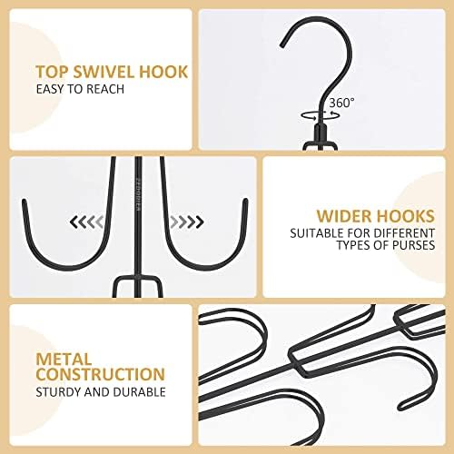 ZEDODIER Purse Hanger, Purse Organizer for Closet, Holds 8 Bags - Image 4