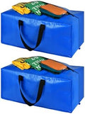 Heavy Duty Blue Moving Bags with Strong Zipper Handles Backpack Straps by HAPPY+CHEERS