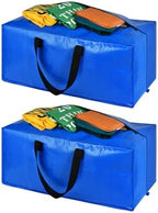 Heavy Duty Blue Moving Bags with Strong Zipper Handles Backpack Straps by HAPPY+CHEERS