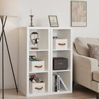 StorageWorks Closet Storage Bins with PU Handles, Ivory White, Small - Image 3