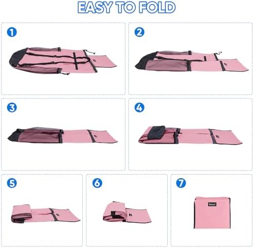 BALEINE 2PK 150L Laundry Bag Backpack, 900D Oxford Fabric Large Travel Laundry Bags with Shoulder Straps and 2 Mesh Pockets for College Dorm, Apartment, Laundromat (Pink, 150L) - Image 7