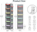 DIMJ Hanging Closet Organizer 2 in 1 - Weekly Clothes Organizer for Kids Over the Door Organizer 6-Shelf Daily Monday Friday Weekend Hanging Shelves, for School Outfits, Baby Clothes, Grey - Image 2