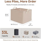 StorageWorks Fabric Storage Bins, Closet Bins, Light Brown, 2-Pack - Image 2